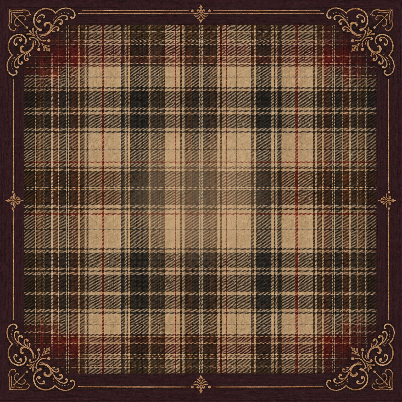 Rustic Fall mahjong mat — complete design