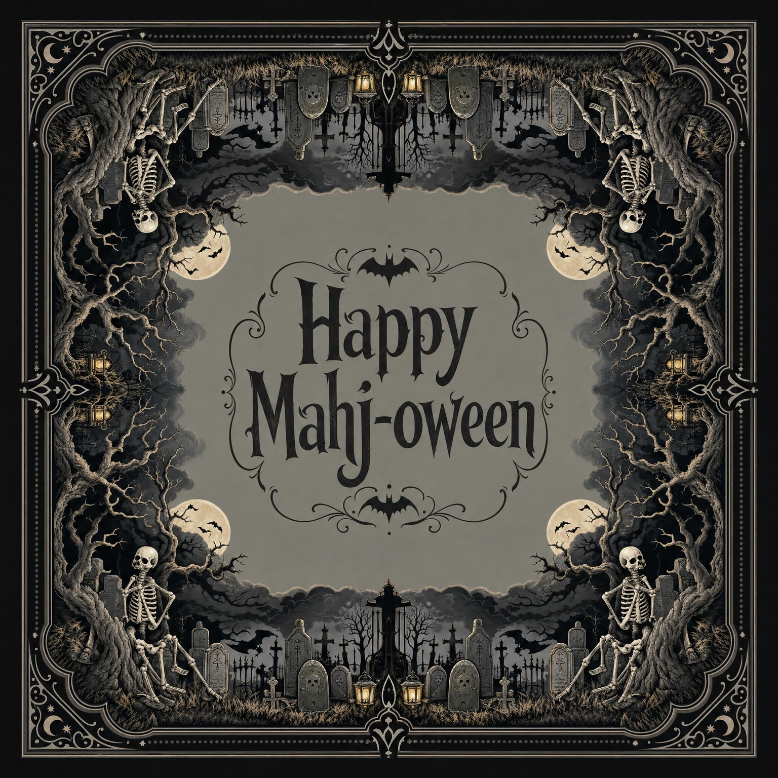 Mahj-oween mahjong mat