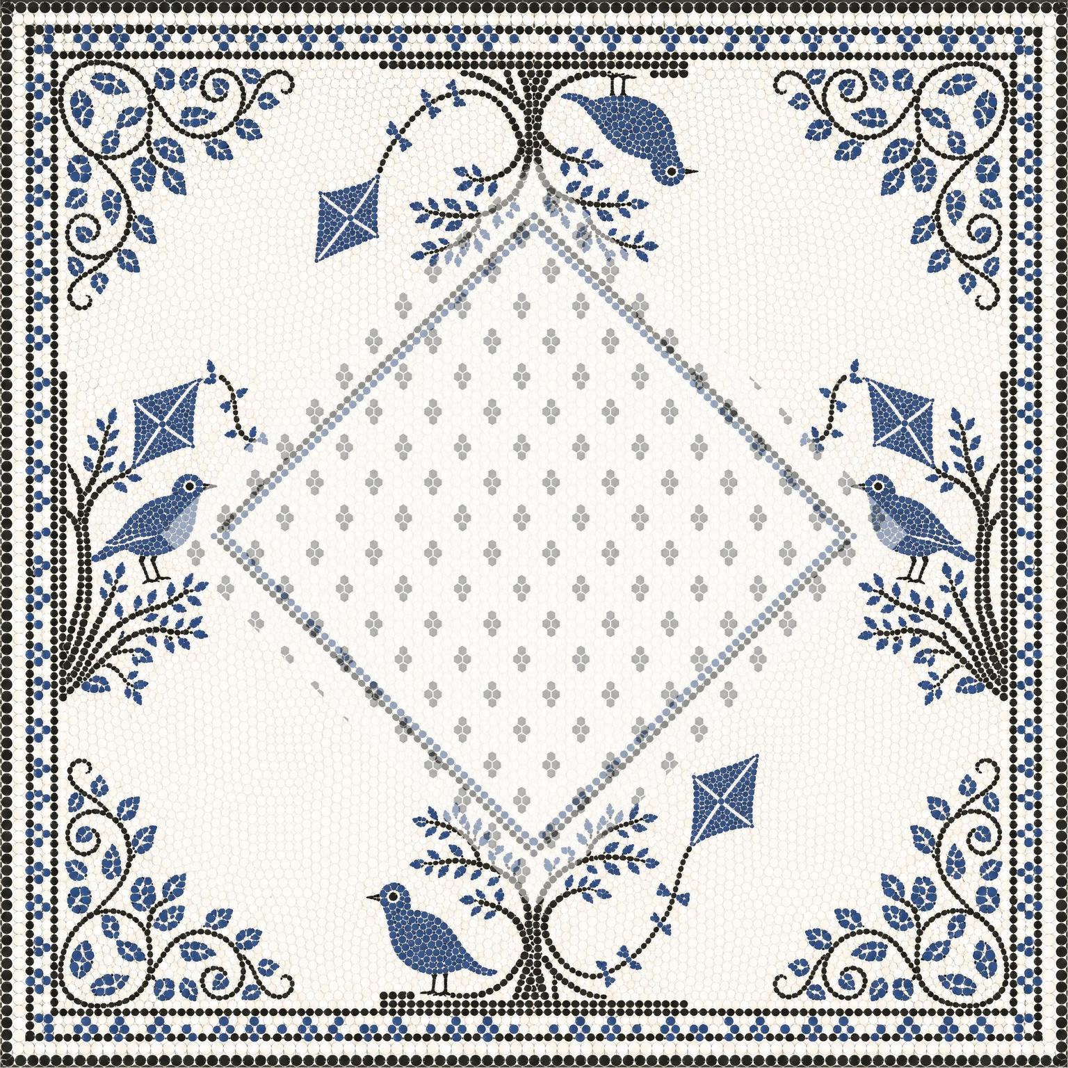 Penny Tiles mahjong mat — complete design